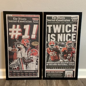 Georgia Bulldogs - 2022 And 2023 College Football National Champions - Front Page Newspaper Set
