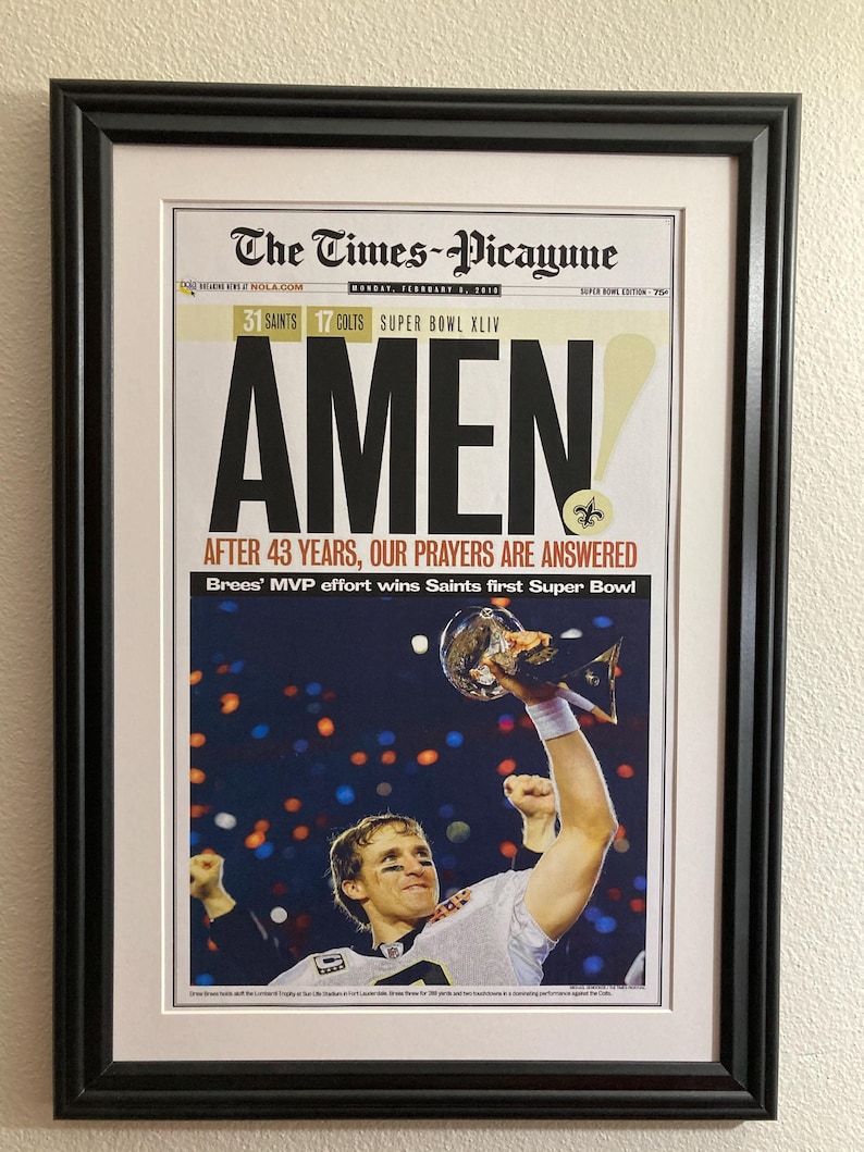 New Orleans Saints - 2010 Super Bowl Champions - Front Page Newspaper ...
