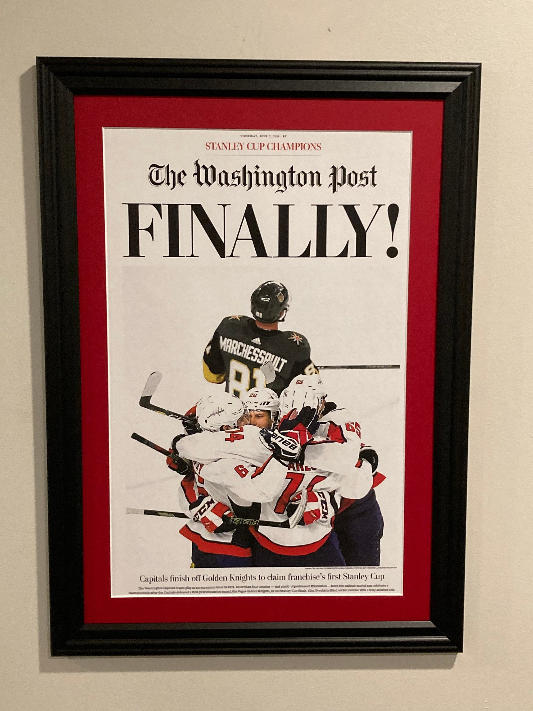 All Caps Washington Capitals, 2018 Nhl Stanley Cup Champions Sports  Illustrated Cover Acrylic Print