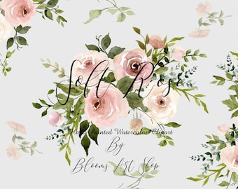Pink Rose Clipart: Peony Bouquet (Digital Download)
