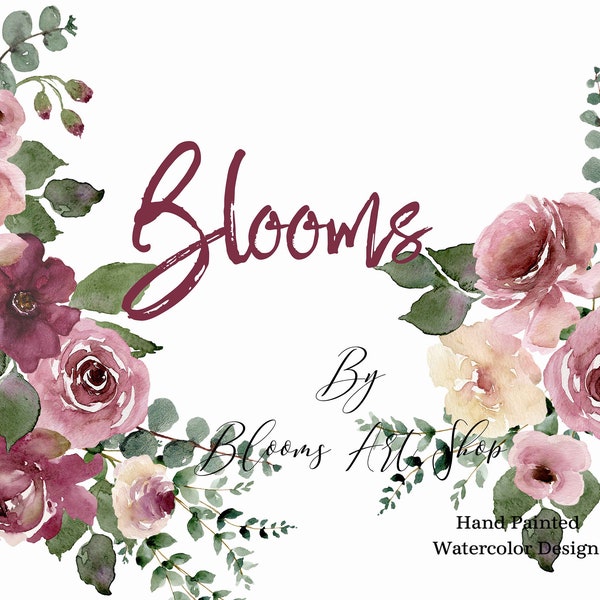 Mauve rose Bouquets Clipart, DIY Invitation Pink Roses, Mauve Roses Graphics.  WC181