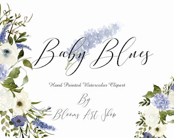 Bluebonnets & Hydrangeas Clipart: Scrapbooking Bouquets (Digital Download)