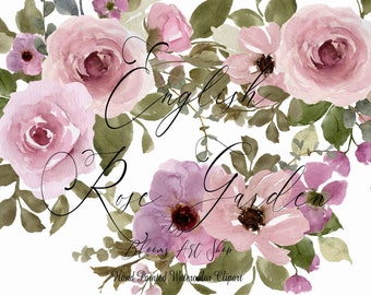 Pink Rose Bouquets, Vintage Rose Garden DIY Floral Designs. WC478