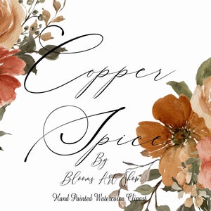 Gebrannte Orange Aquarell Blumen Pfingstrose Herbst Clipart Dusty Orange Rose Bouquet. WC469
