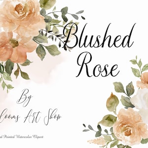 Blush Watercolor Rose Clipart: Peony Bouquet (PNG Digital Download) WC533