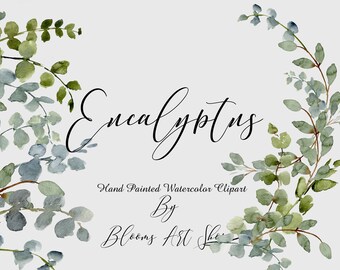 Clipart z eukaliptusem: grafika zaproszenia DIY (do pobrania w wersji cyfrowej) WC252