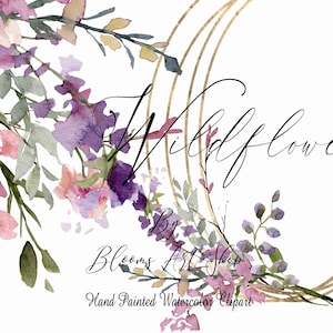 Wildflower Clipart Floral Transparent Bouquets Wildflowers Clipart Botanical Wildflowers Border Frame. WC423