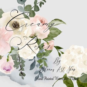 Blush Hydrangea Clipart, Blush Peony Rose Bouquet, Digital Download Wedding Romantic Florals. WC346