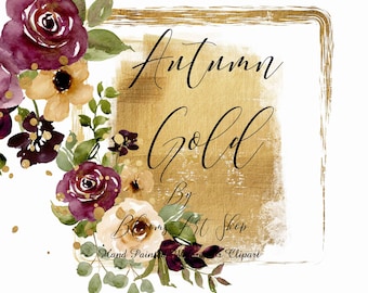 Fall Rose Wedding bouquet-burgundy roses-gold frames. WC274