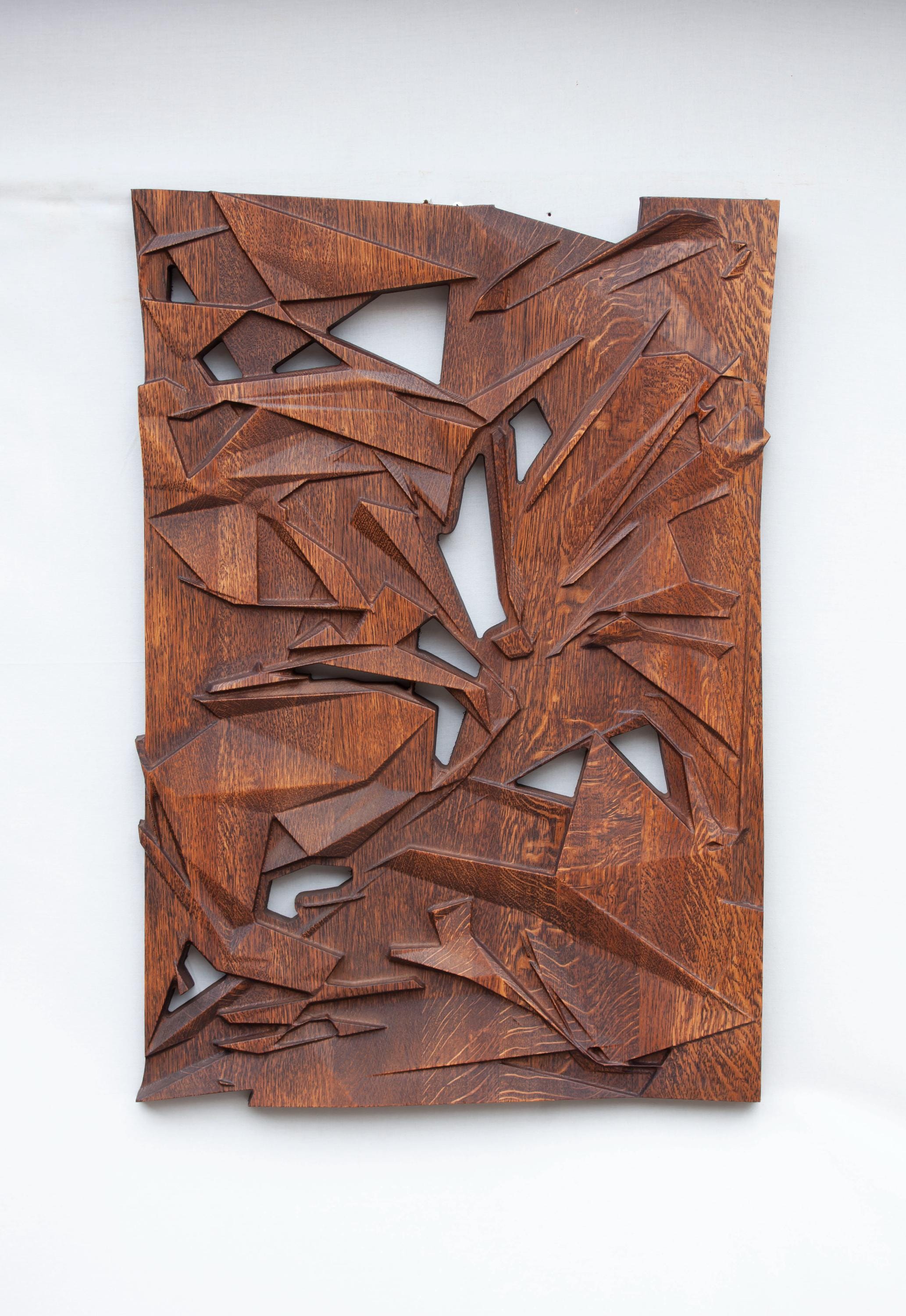 Wood Wall Art Geometric State Sculpture
