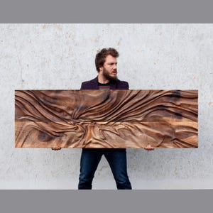 Large size Wood wall Sculpture, US Delivery Duty Paid, Wood Wall Art, Modern organic relief Sculpture, "Dagna 2" - Statement art -