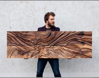 Large size Wood wall Sculpture, US Delivery Duty Paid, Wood Wall Art, Modern organic relief Sculpture, "Dagna 2" - Statement art -