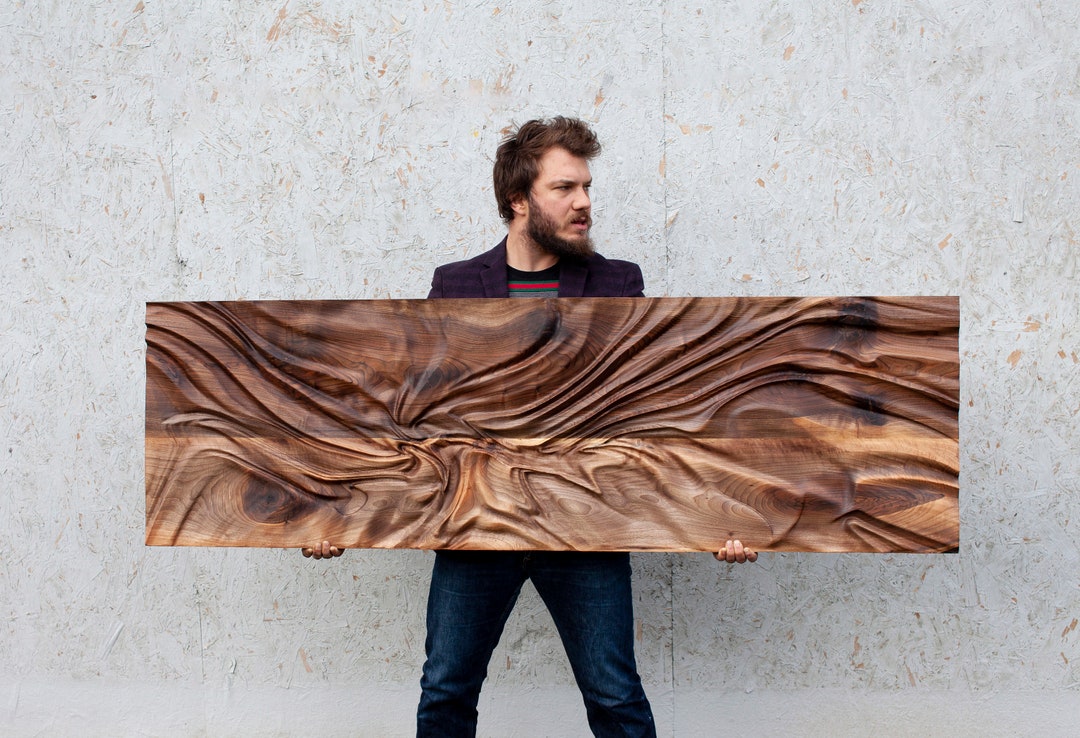 Large Size Wood Sculpture, Wood Wall Art, Modern Organic Relief Sculpture, dagna 2 Etsy