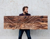Large size Wood Sculpture, Wood Wall Art, Modern organic relief Sculpture