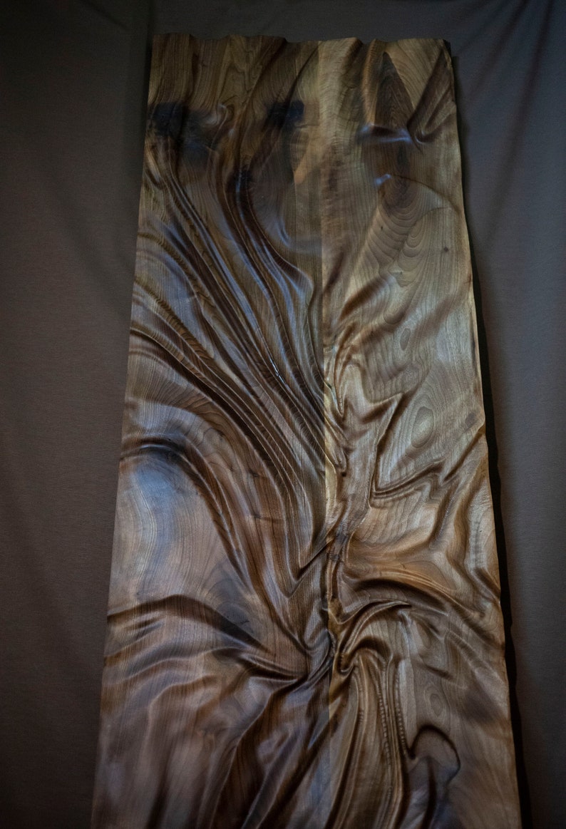 Large size Wood Sculpture, Wood Wall Art, Modern organic relief Sculpture image 3