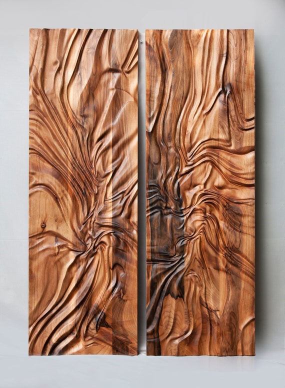 Large Size Wood Sculpture, Wood Wall Art, Modern Organic