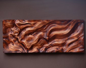 大型木彫、米国配送関税込み、抽象的な有機木彫、木彫、「抽象的な流れ