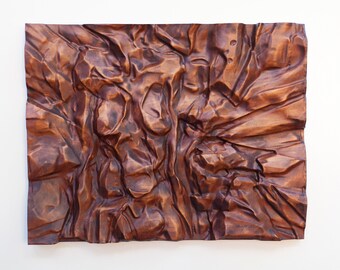 Wooden sculpture, Wood wall art, home decor, bas-relief sculpture, wood carving "Creasy matter", Stan Popov 2016