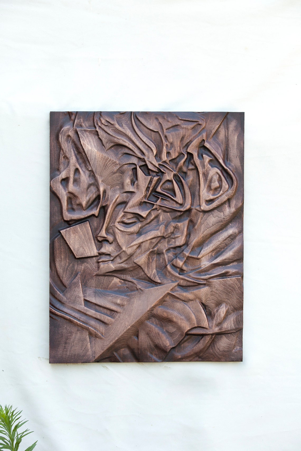 Wood Wall Art Home Decor Basrelief Sculpture the Etsy