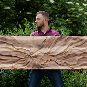 Large size Wood Sculpture, Wood Wall Art, Modern organic relief Sculpture