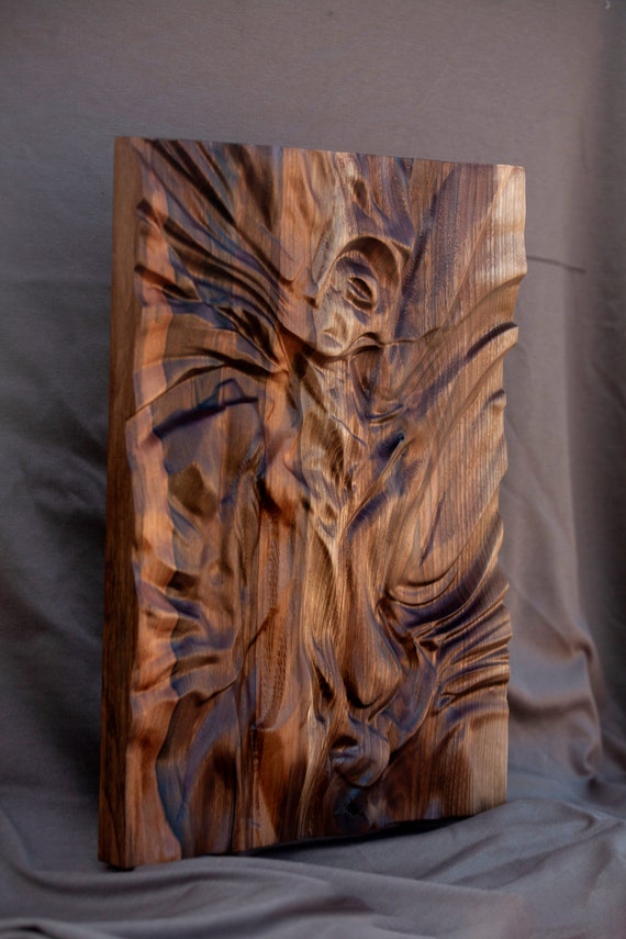 Wooden Sculpture, Wood Wall Art, Home Decor, Bas-relief Sculpture