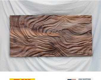 Large size Wood Sculpture, US Delivery Duty Paid, Wood Wall Art, Custom order, Modern organic relief - l - Woodcarving