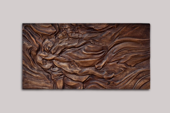 Organic Wood Wall Art, US Delivery Duty Paid, "Danse, Modern figurative wall sculpture woodcarving, Statement art