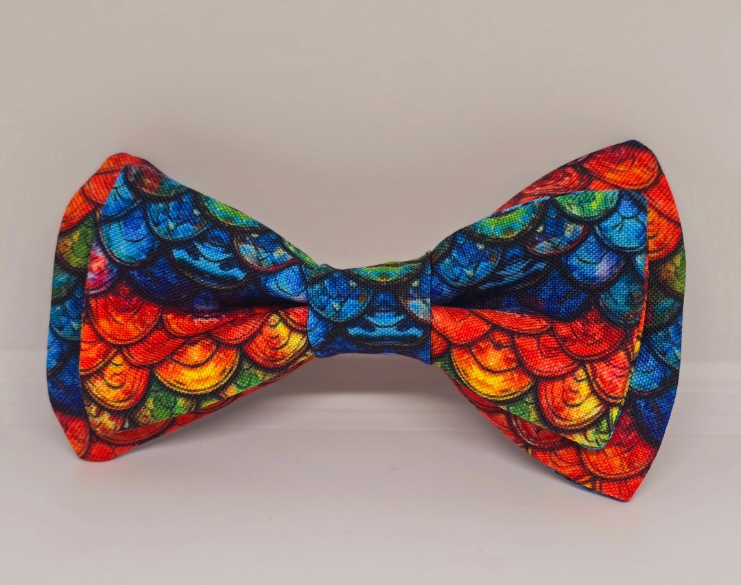 Pre-tied Bow Tie Rainbow Dragon Scale Bow Tie - Etsy