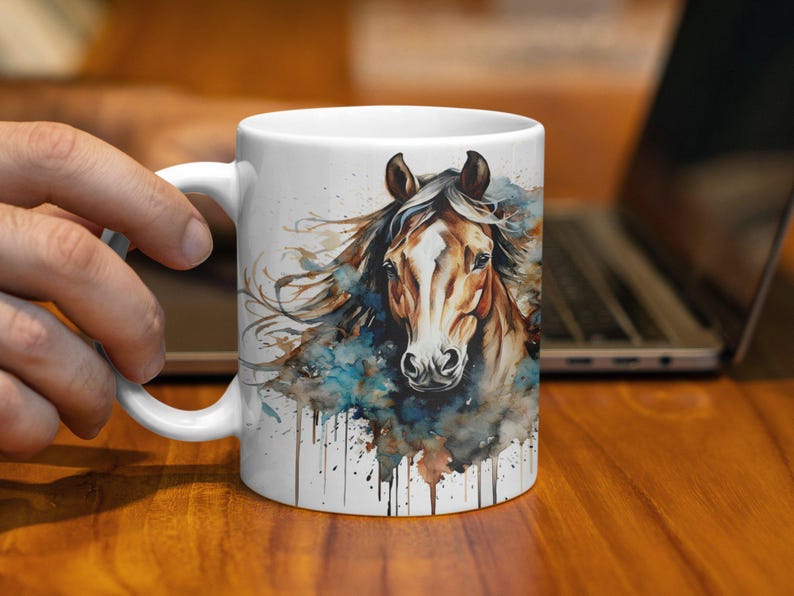 Beautiful Horse Art Mug for Coffee Lovers, Unique Horse Lover Gift