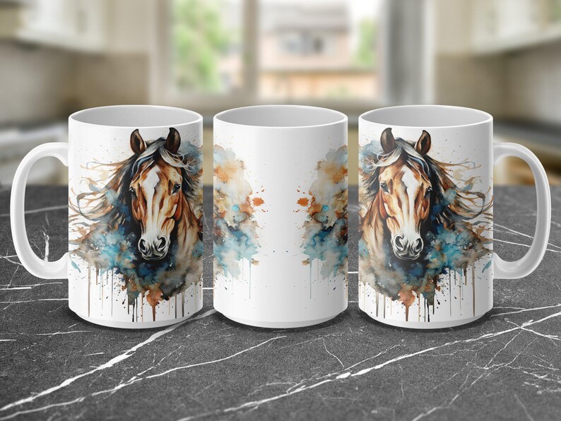Beautiful Horse Art Mug for Coffee Lovers, Unique Horse Lover Gift