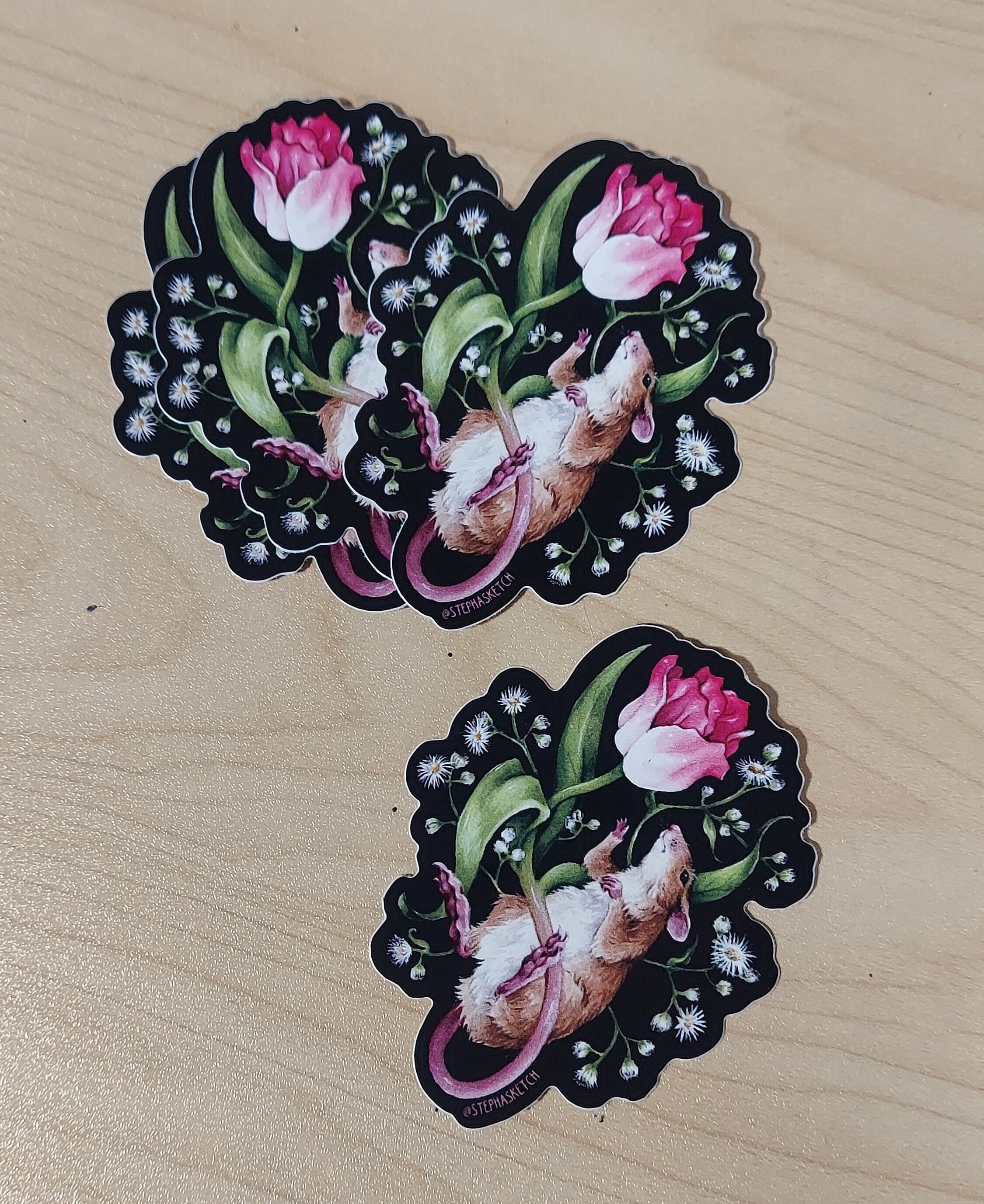 Metamorphosis Mouse Sticker - Dark Surrealism - Flower Art - Flower ...