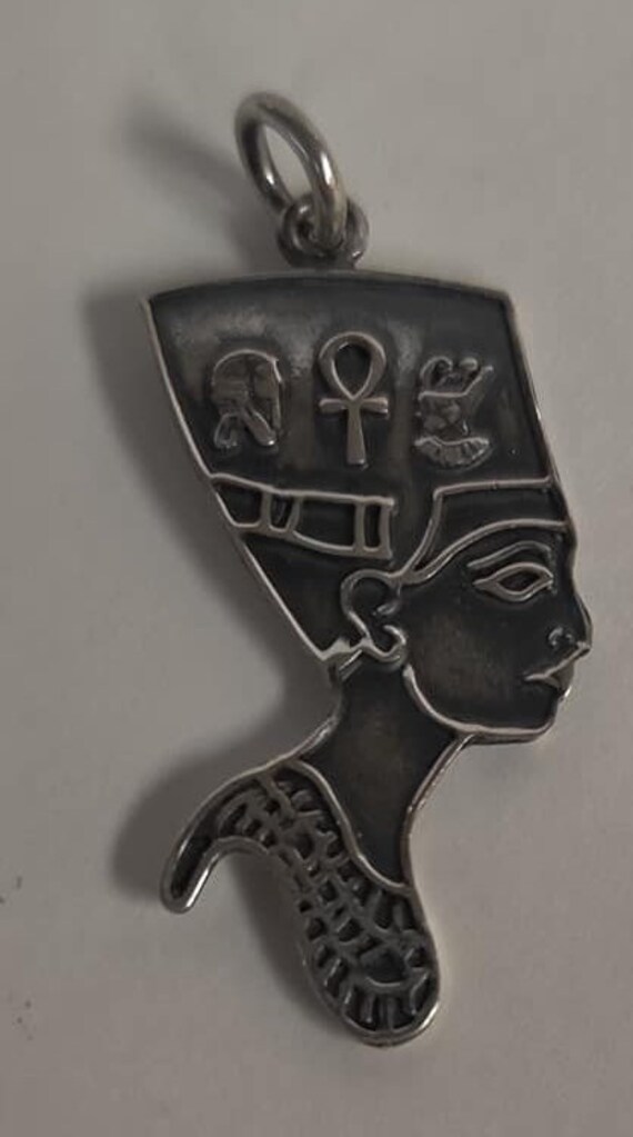 Unique Solid  Silver Egyptian Queen Nefertitie Pe… - image 2