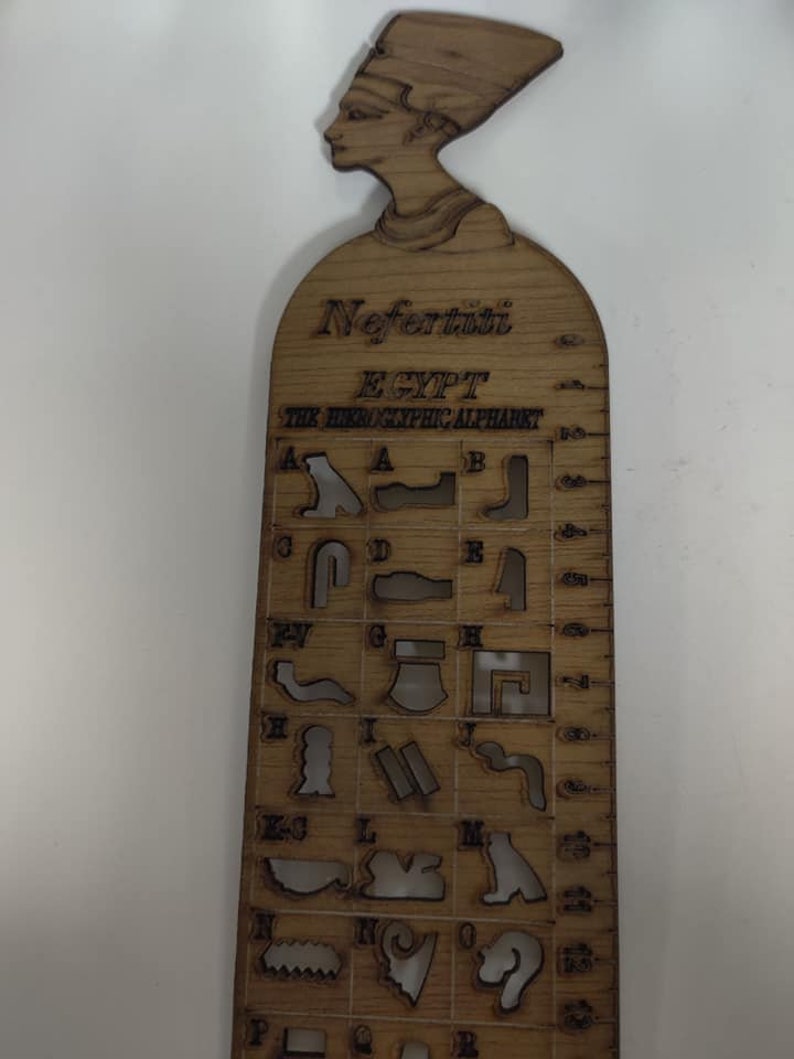 Unique Ancient Egypt Hieroglyphics Alphabet Wooden Ruler Etsy