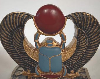 Unique Egyptian Scarab  Statue  Hand Carved Made in Egypt