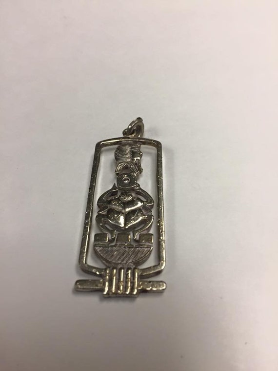 Vintage  Solid  Heavy Silver Egyptian King Tut  H… - image 4
