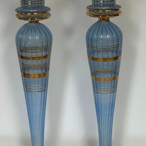 Unique 2  Large Vintage Egyptian Glass Candle Blown Glass  &quot;Made in Egypt&quot;