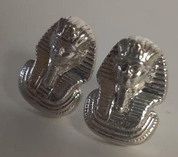 Unique Solid  Silver Egyptian Stud  King Tut  Ear… - image 4