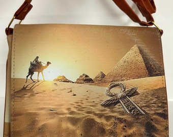 Mooie Egyptische handtas met verstelbare lengte, handgemaakt in Egypte