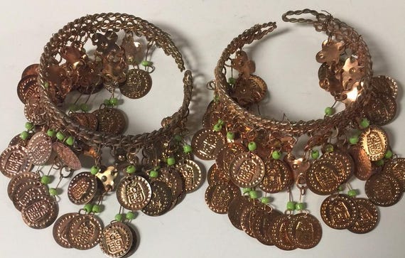 One Egyptian Brass Gold Plated Coin Arm Band ,bracelet Anklet