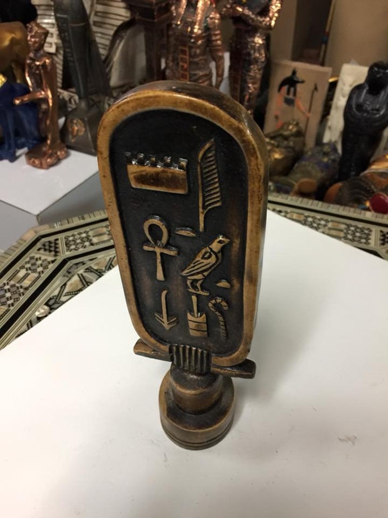 Unique King Tut CARTOUCHE Egyptian Statue Made in Egypt Etsy