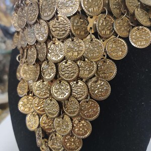 Egyptian Gold Plated Brass Coin Necklace Made in Egypt 16'' L Made in ...