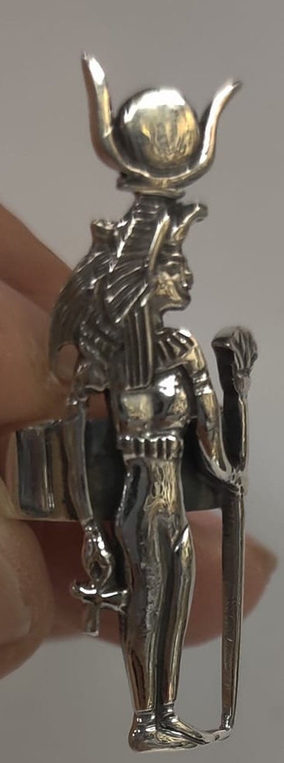 Unique Egyptian Goddess Hathor Size 7  Ring  Ster… - image 1