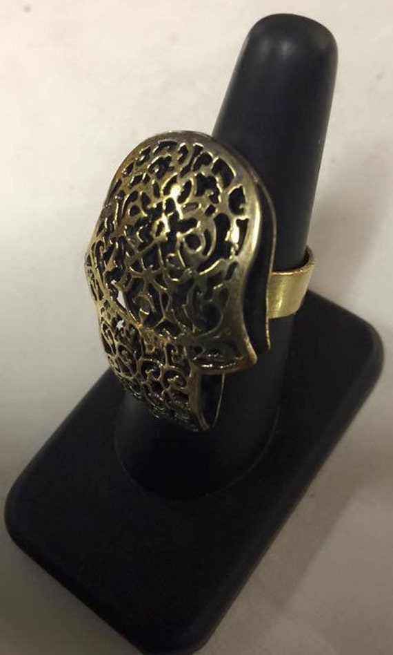 Unique Egyptian Brass  Gold Plated  Ring   Made in