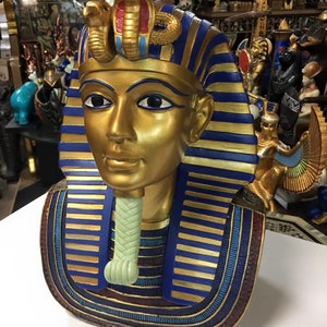 Egyptian Tutankhamen Golden Mask King Tut 12'' H - Etsy