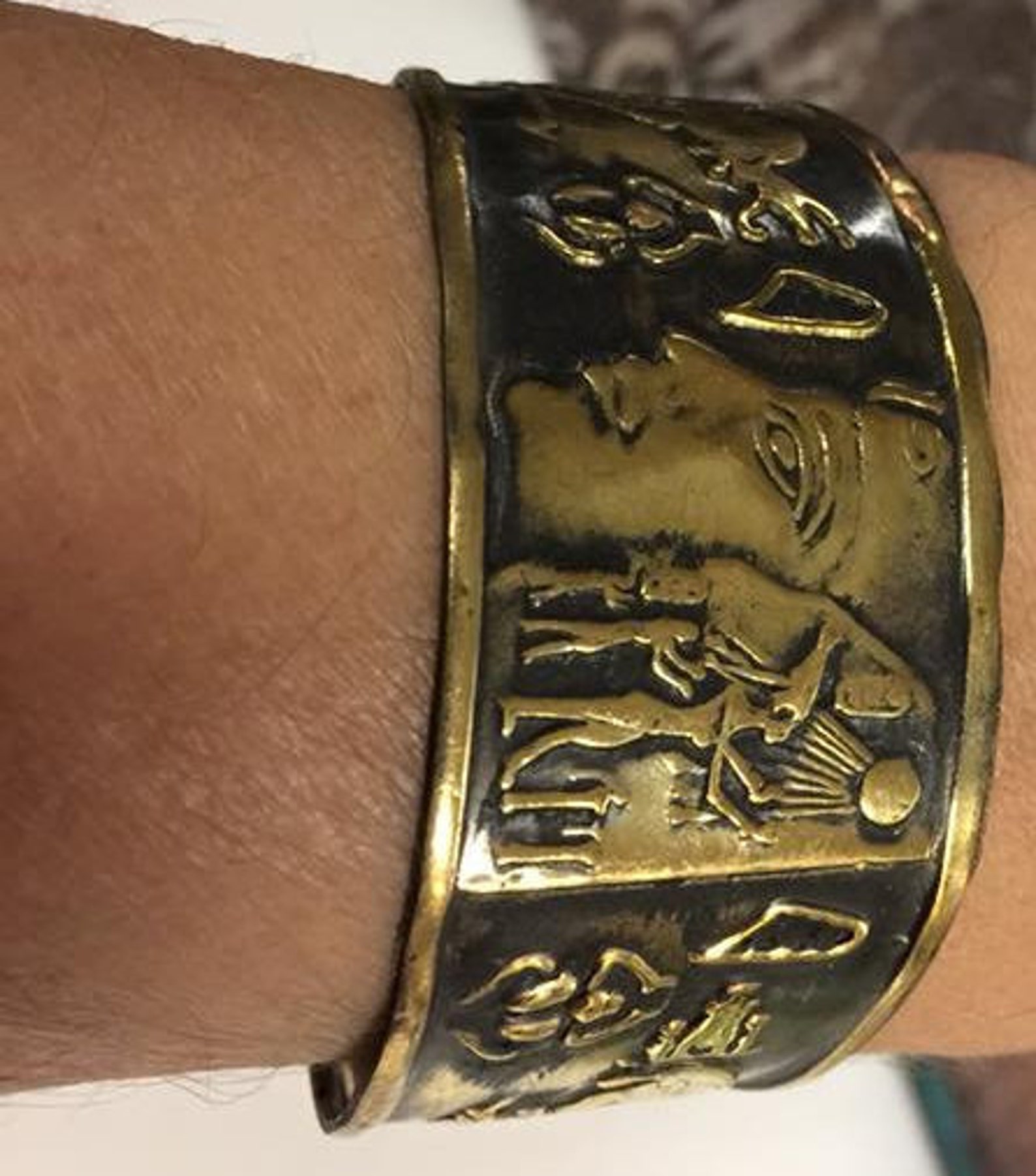 Unique Egyptian Adjustable Brass God Akhenaten Bracelet Made Etsy
