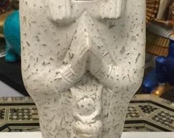 Vintage Unique   Heavy Egyptian Goddess Sekhmet  Statue  Marmar Stone 11'' H Made in Egypt Sale Only 99 Dollars