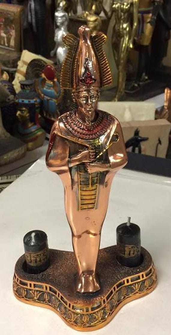 エジプト製ヴィンテージ銅ウォッシュエジプト神オシルスキャンドル 
