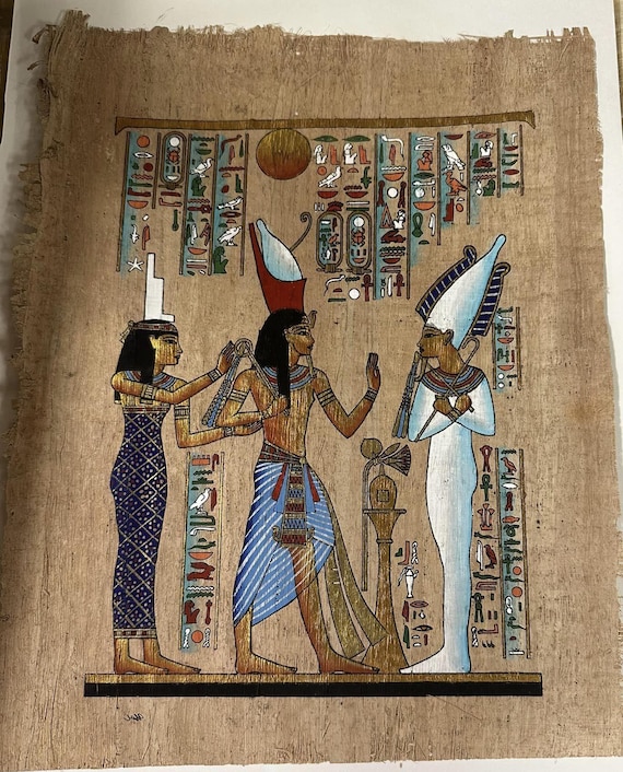 ヴィンテージの古いエジプトのパピルス。エジプトで作られ、オリジナル