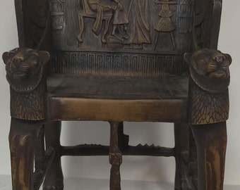 Unique Hand-Crafted Egyptian Throne Chair The high-quality decoration Egypt Museum