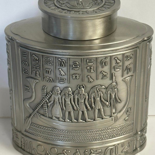 Unique Large Hand  Made Egyptian Pewter Jar Mad in Egypt (Cremation Urn for Ashes)